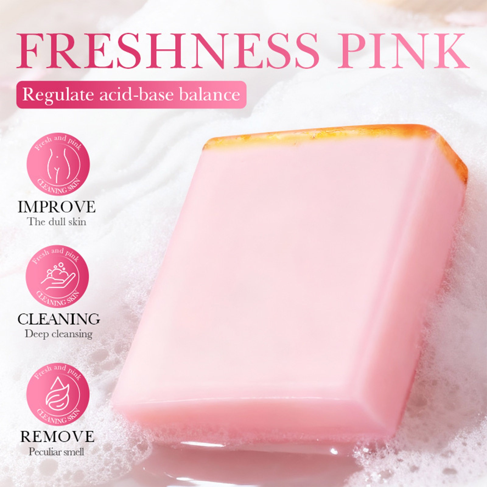 Women Strawberry-Scented For Private Personal Care Soap With Foaming Net 100g