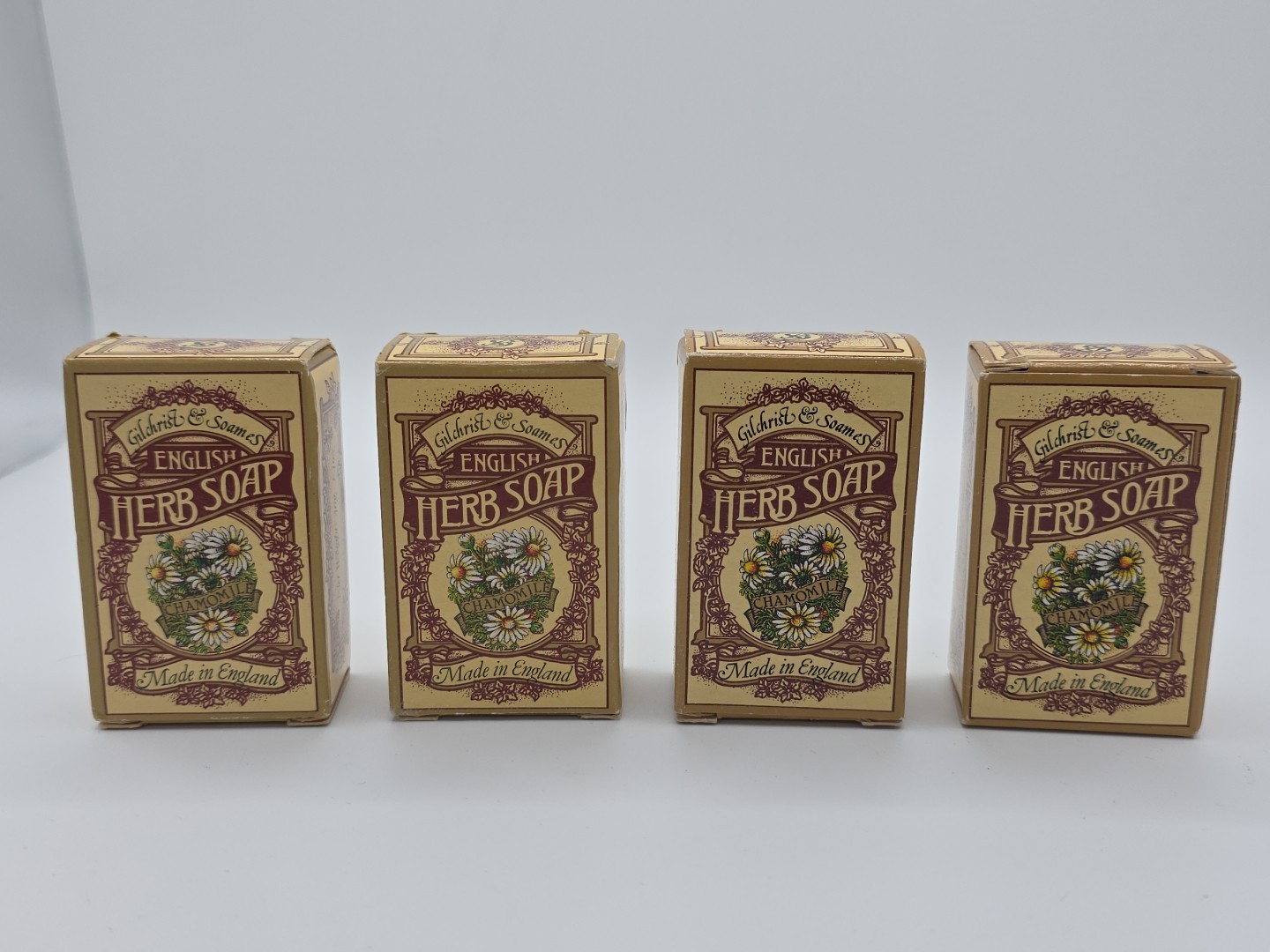 Gilchrist & Soames Vintage Lot Of 4 Herb Travel Soaps Travel Facial Bar England