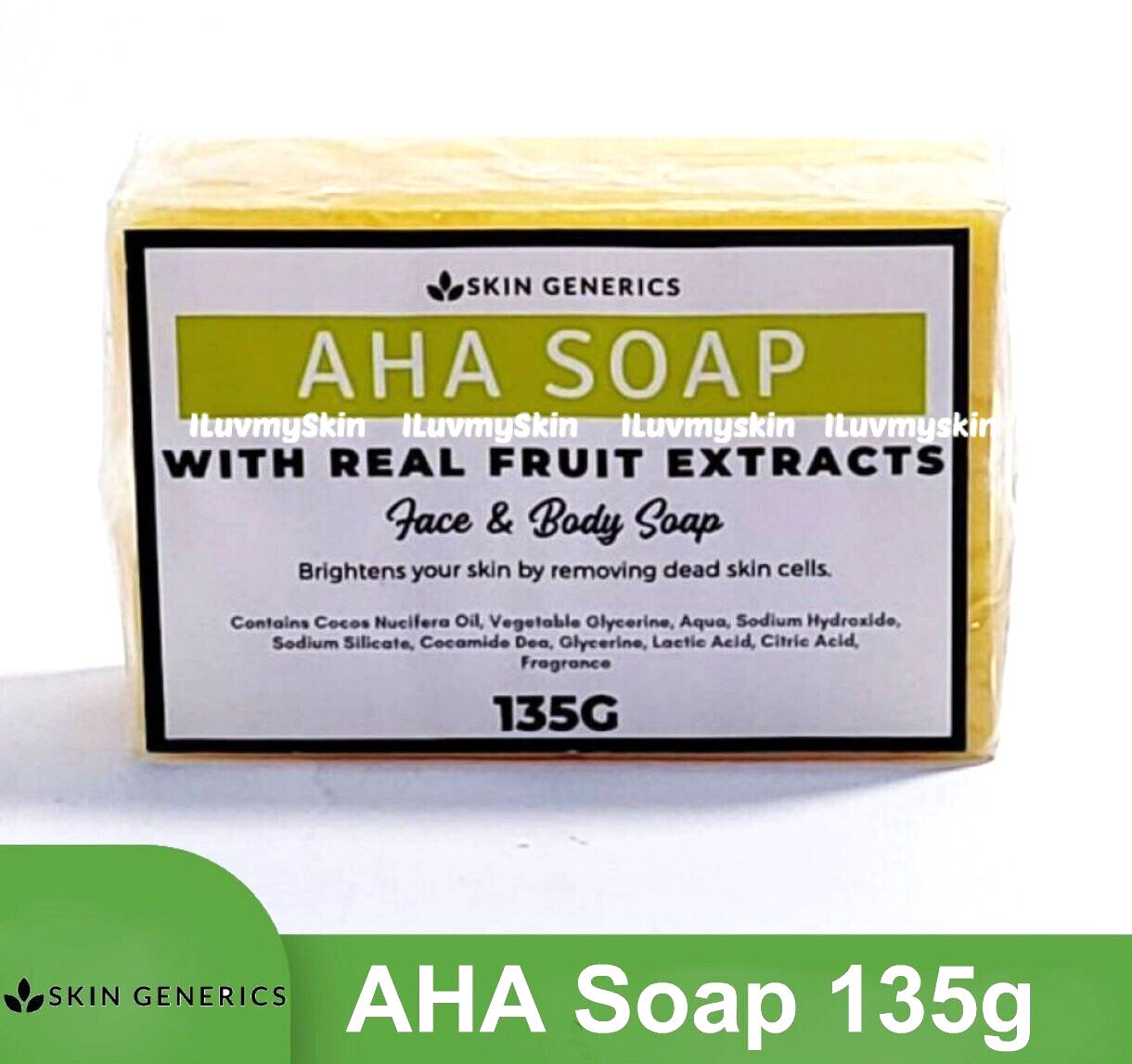 Skin Generics AHA with Real Fruit Extracts Whitening Face & Body Soap 135g