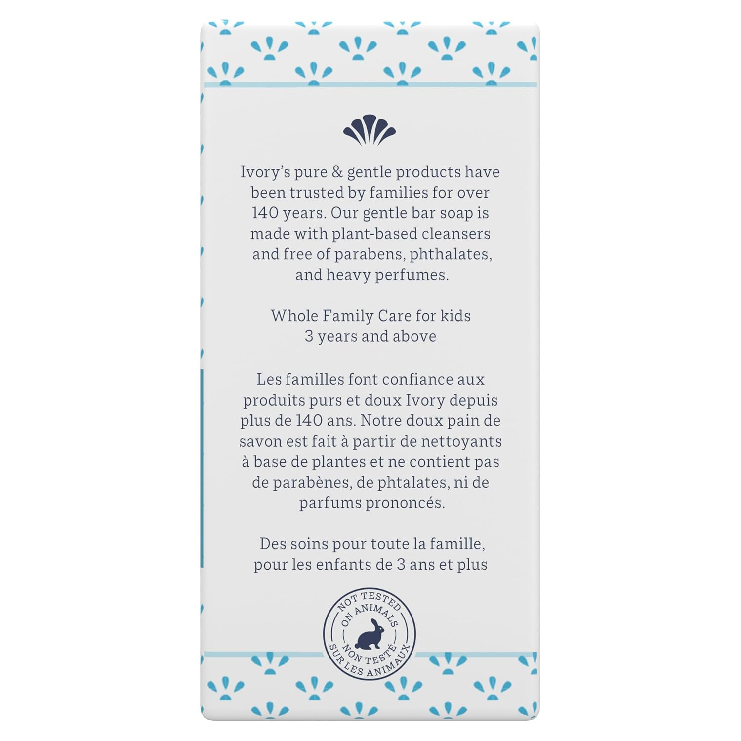 Gentle Bath Bar Soap, Designed for Whole Family, 99.44% Pure Formula with Plant-