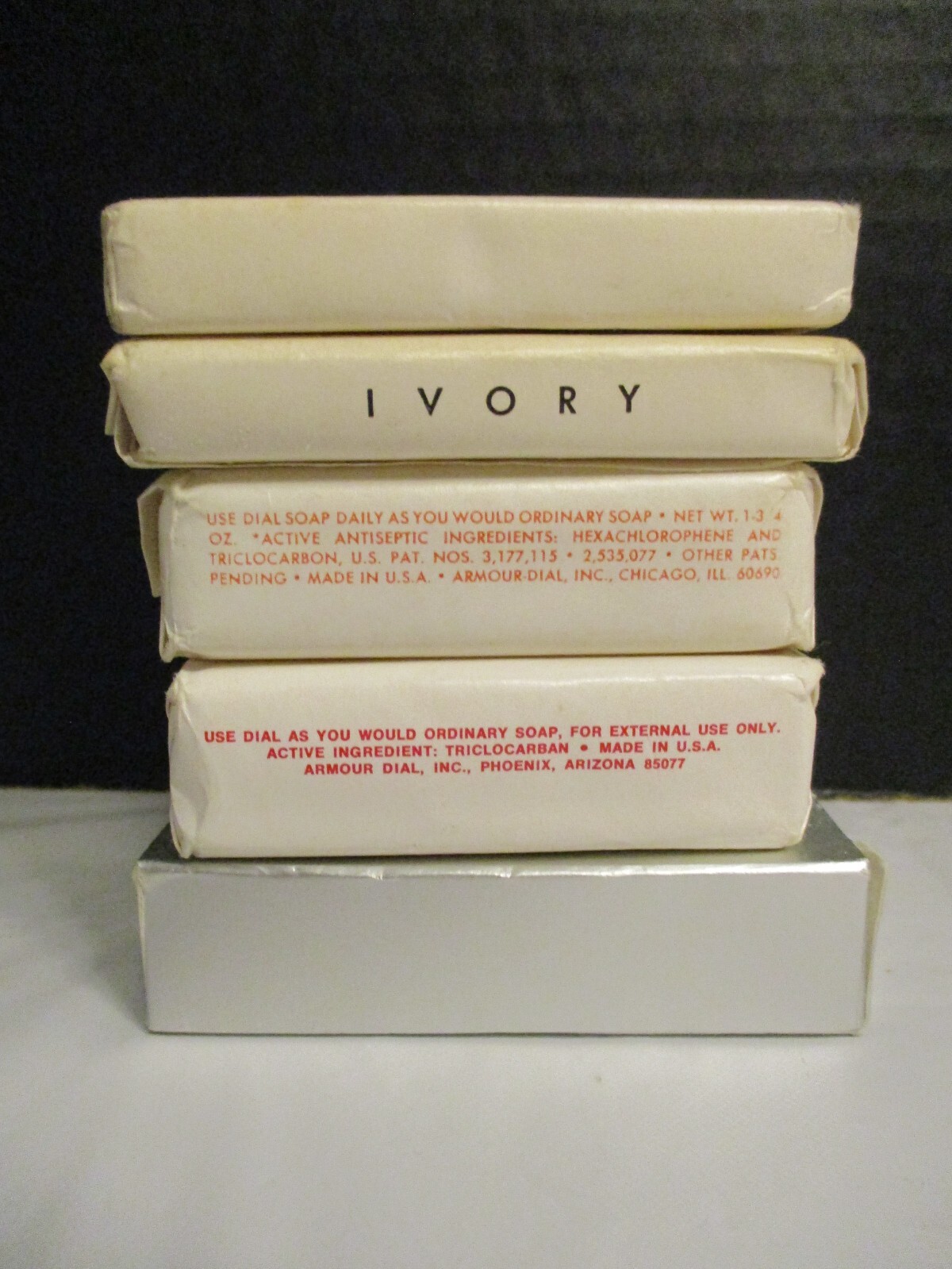 5 Bars Soap Hyatt Hotels Travel Size 2 Dial 2 Ivory 1 Unbranded NOS Vintage