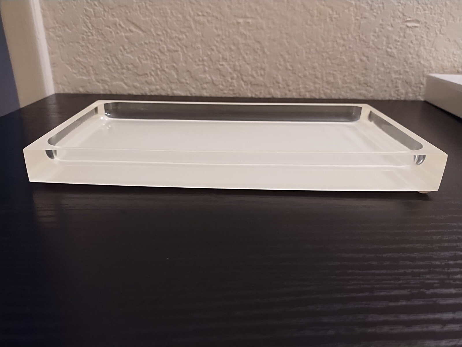 Cubix Spa Amenity Tray, Resin, White/Colorless 8.75 In X 4.75 In. New