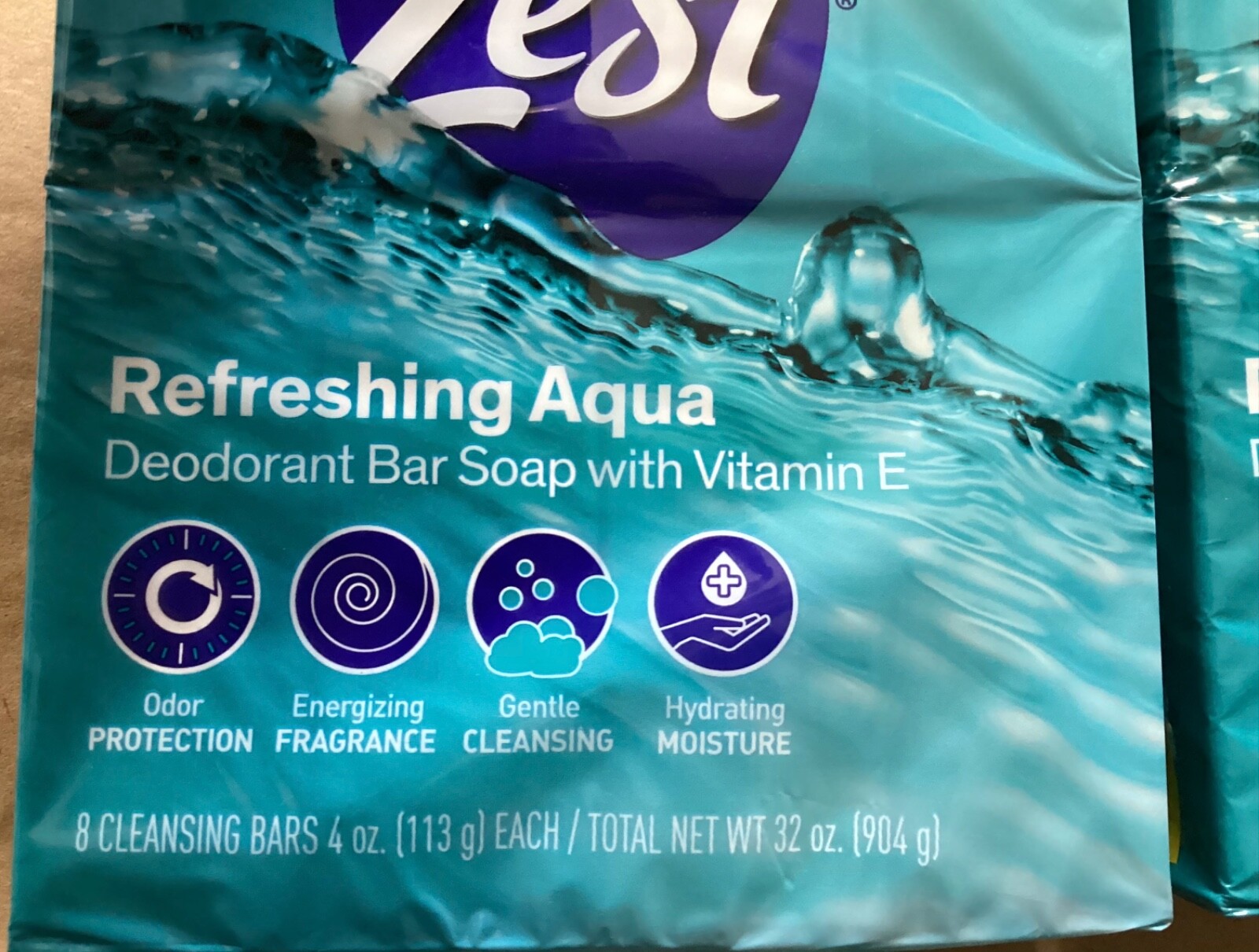 16 Bars Zest Refreshing Aqua Deodorant Soap Cleansing 4oz Ech Hydrating Moisture