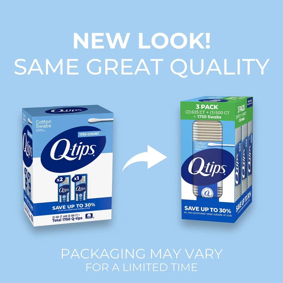 Q-tips Cotton Swabs (625 ct., 2 pk. + 500 ct., 1 pk.) Great Price