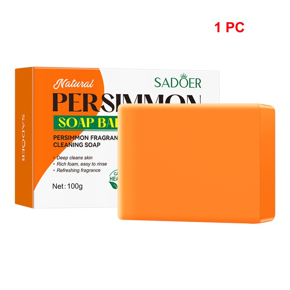 1-3X Persimmon Soap Bar for Old People Smell, Natural Body Odor Control Bar Soap