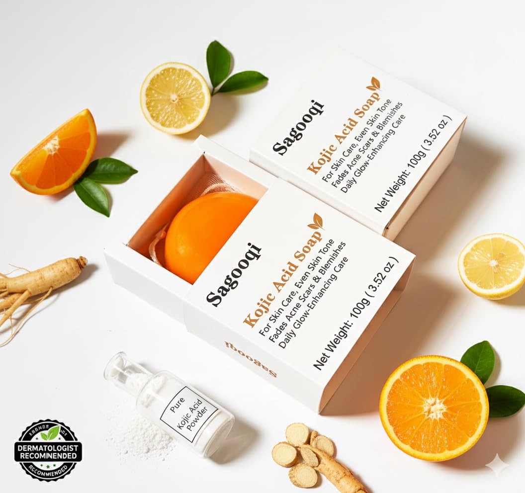 Kojic Acid Soap Turmeric & and Body Cleansing Bar Refreshing Glow for Dull Sk…