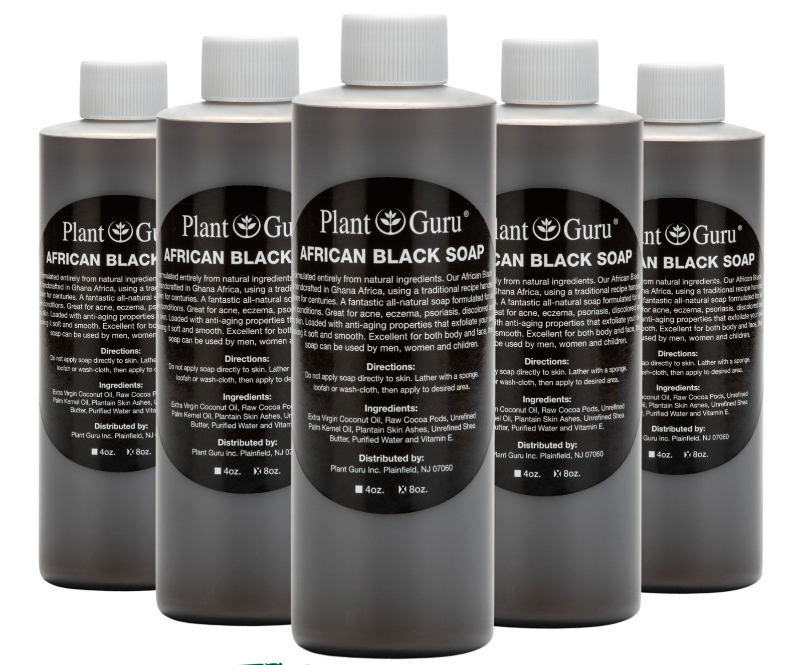 African Black Soap Liquid 8 oz. Raw 100% Pure Natural Organic Body Wash Shampoo