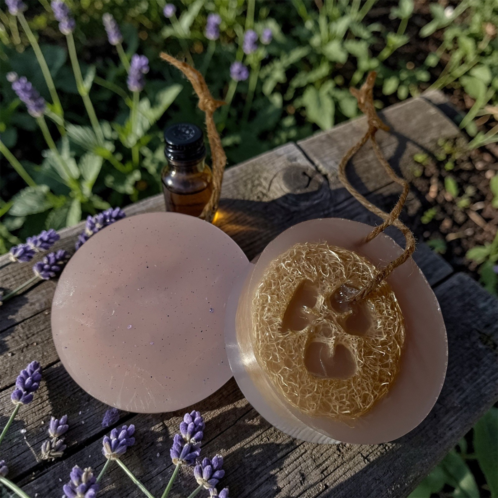 All Natural Lavender Honey Luffa Louffa Sponge Soap Bar Handmade Essential Oils