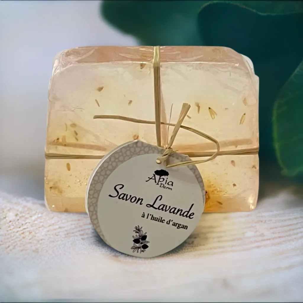 Argan & Lavender Transparent Glycerin Soap- Made in Morocco -CP- 100g