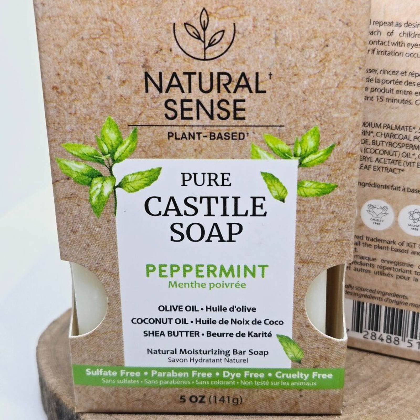 NEW NATURAL SENSE PLANT BASED PURE CASTILE SOAP ACTIVATED CHARCOAL & PEPPERMINT