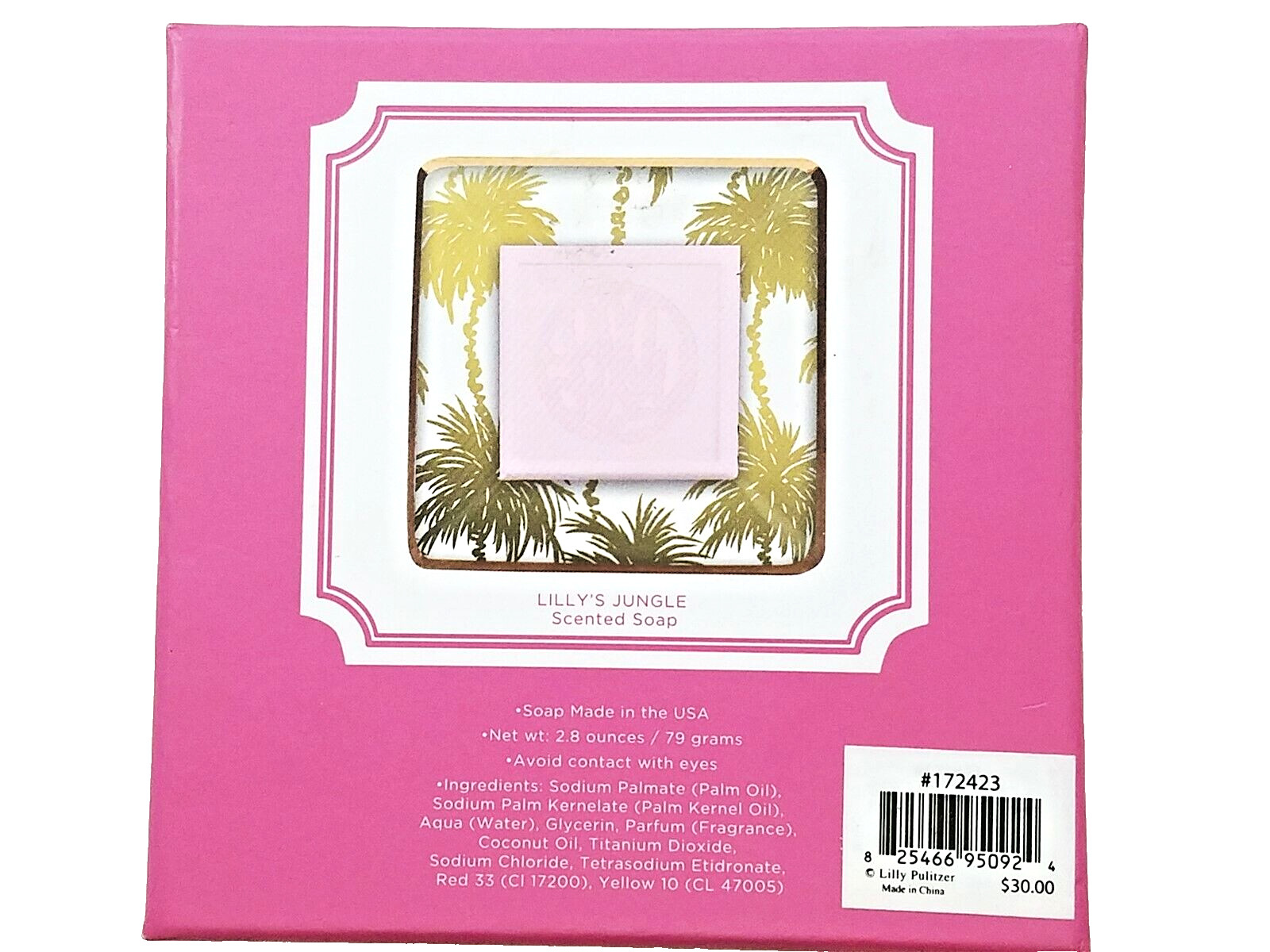 Lilly Pulitzer Soap And Tray Set NIB Featured in Metallic Palms 172423
