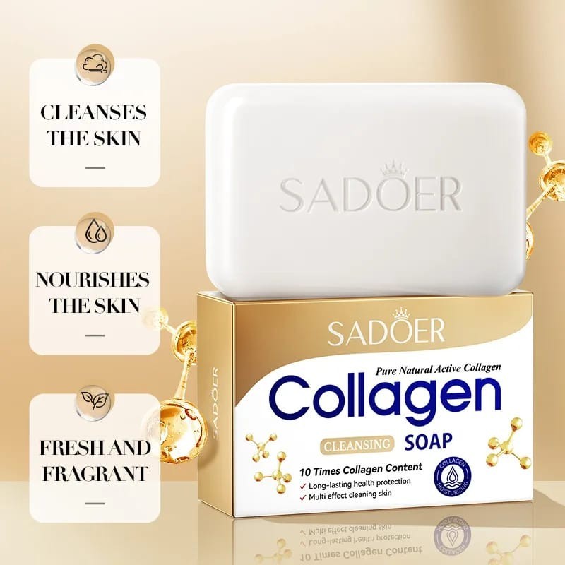 SADOER Collagen Cleansing Soap – Nourishing Face & Body Bar – 100g