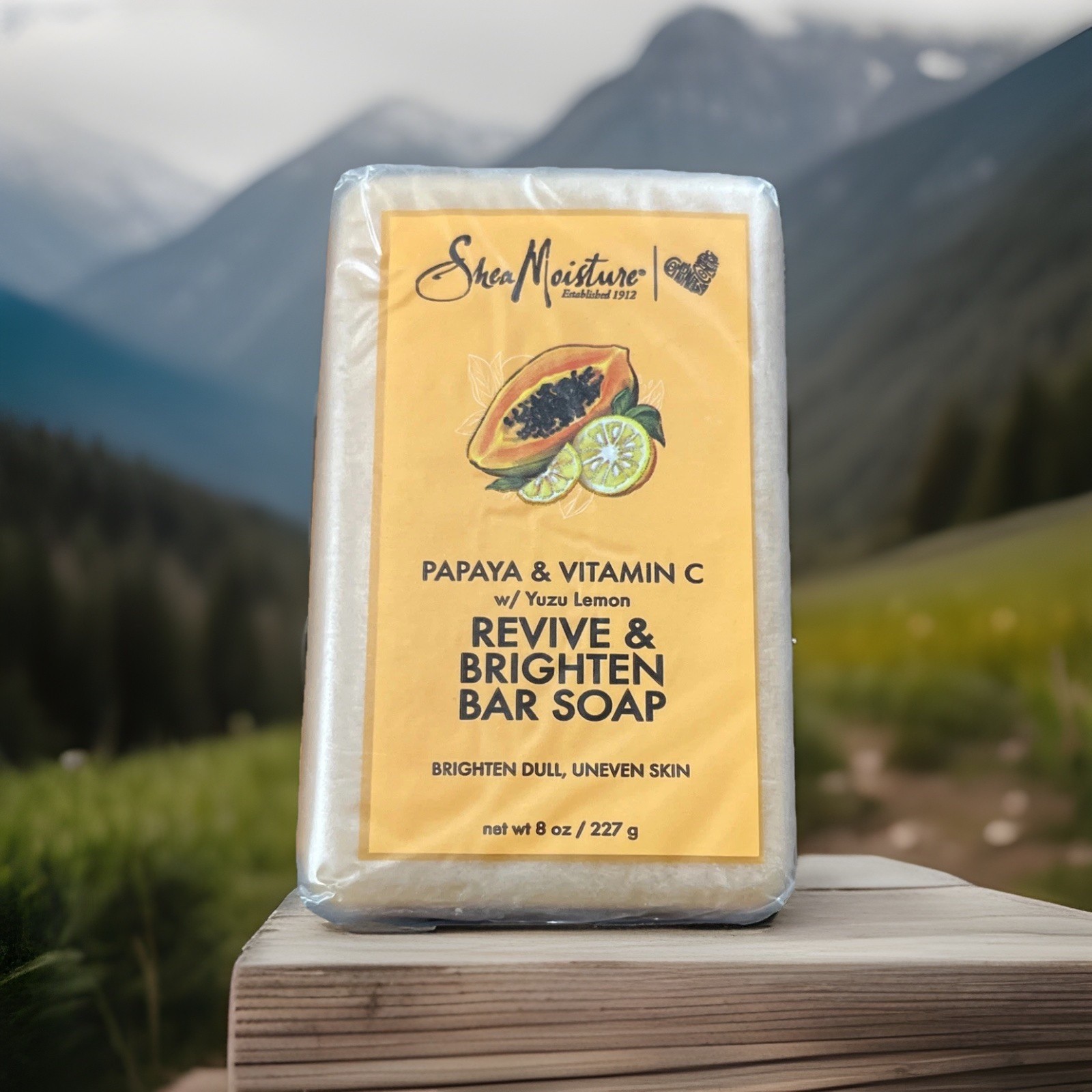3)SHEA MOISTURE PAPAYA & VITAMIN C W YUZU LEMON REVIVE & BRIGHTEN BAR SOAP DULL
