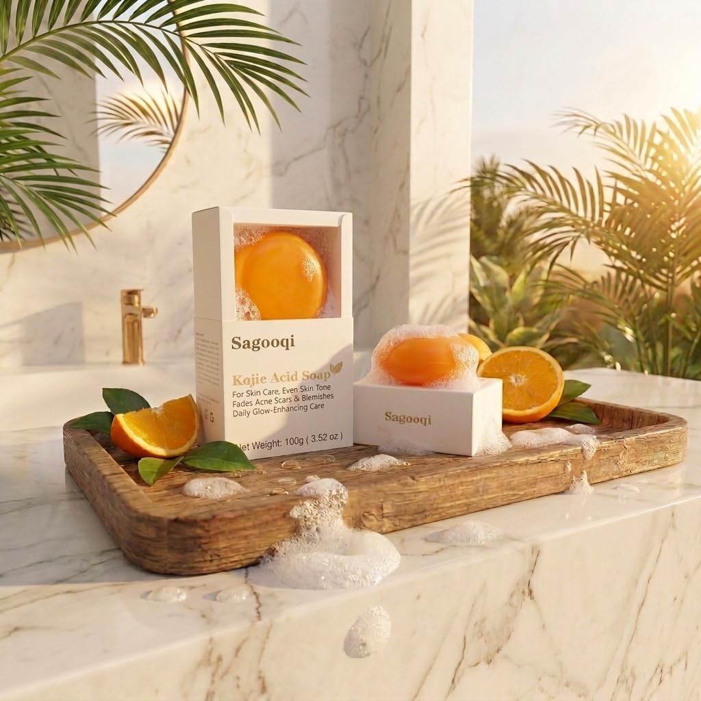 Kojic Acid Soap Turmeric & and Body Cleansing Bar Refreshing Glow for Dull Sk…