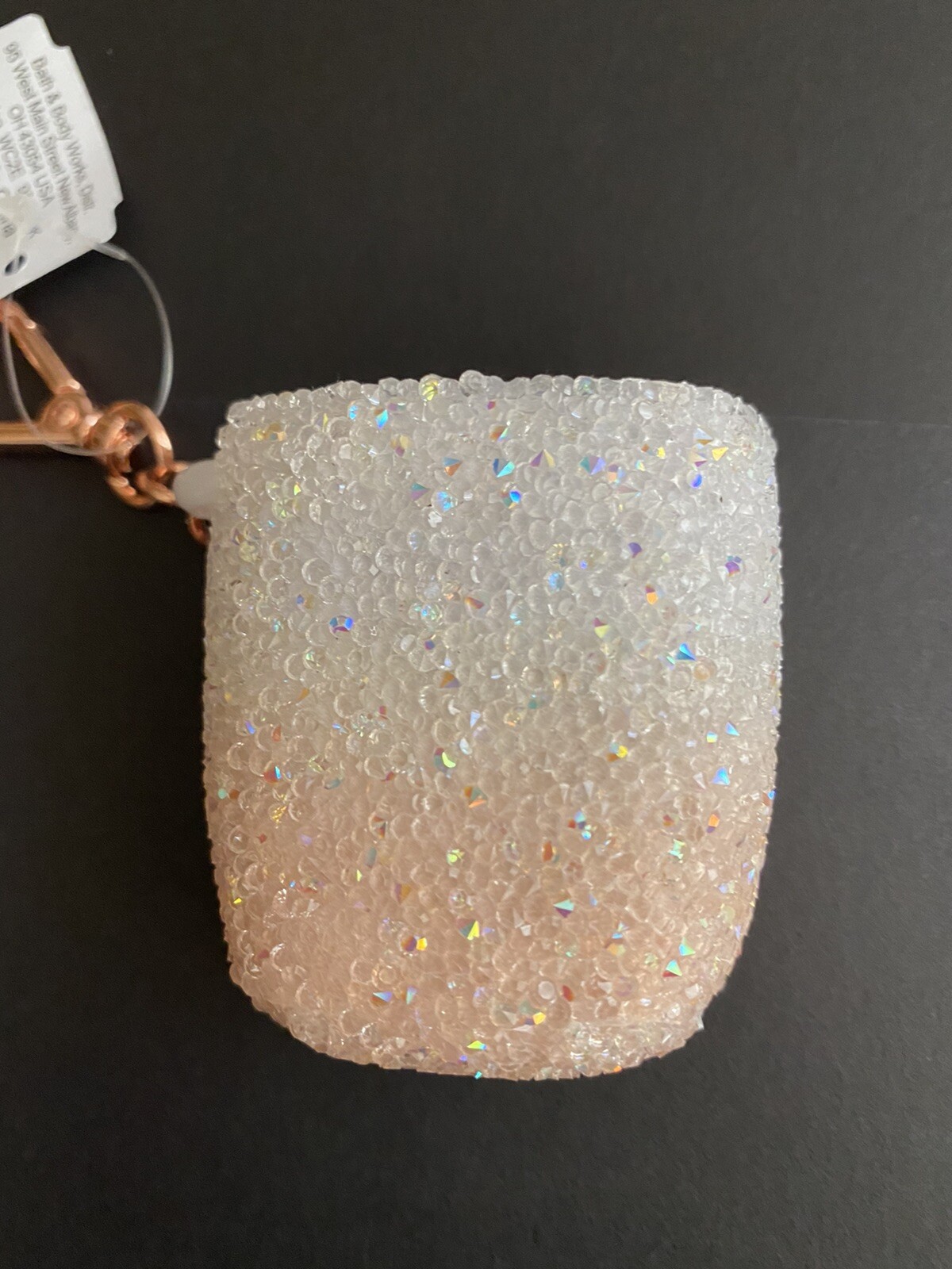 Bath & Body Works PEACH OMBRE CRYSTAL GEM Pocket *Bac Holder Sleeve Bag Clip NWT