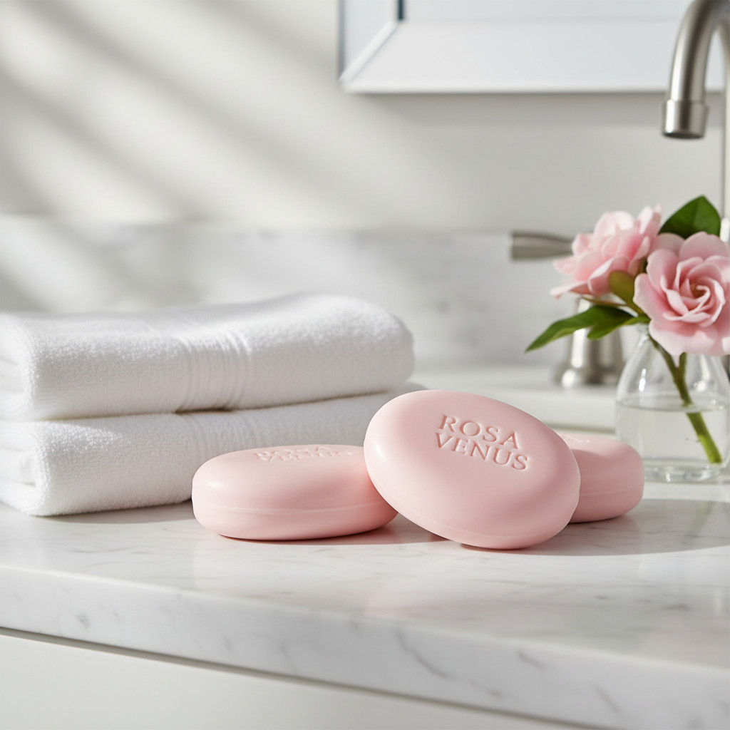 Rosa Venus Pink Bar Soap 3.5 oz Floral Scent Bath Soap – 4 Pack