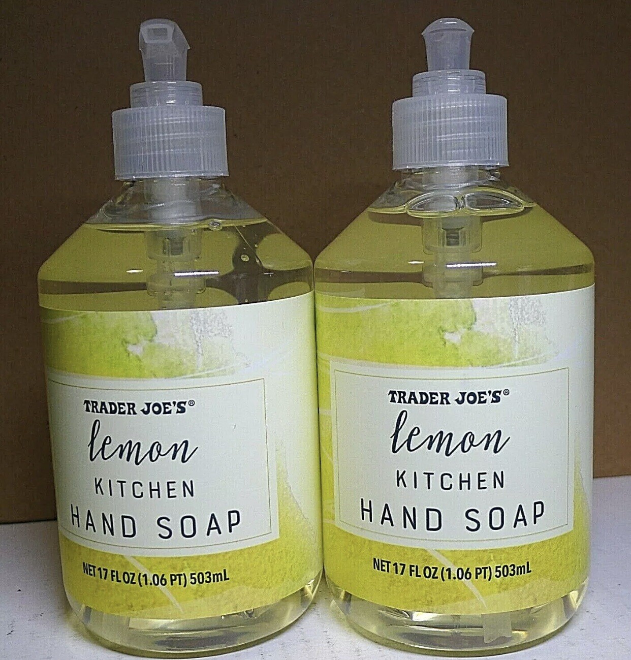 Trader Joes Lemon Kitchen Hand Soap 17 fl oz **2 Pack** NEW and FRESH