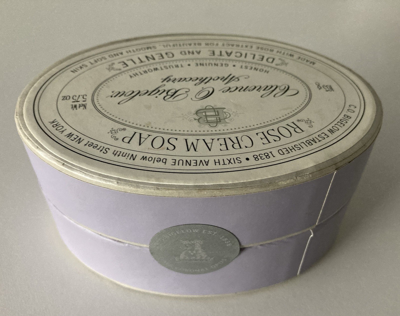 Clarence O’ Bigelow Apothecary Rose Cream Delicate & Gentle Soap Bar 5.75oz-New