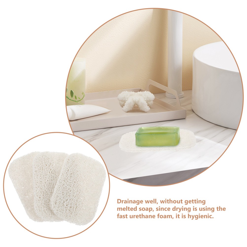 3Pcs Reusable Plastic Soap Box Soap Tray Holder for Bathroom Kitchen White