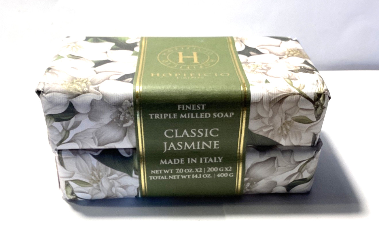 H2OPIFICIO Jasmine Triple Milled Soap – Made in Italy -lot of 2-Fast Shipping!