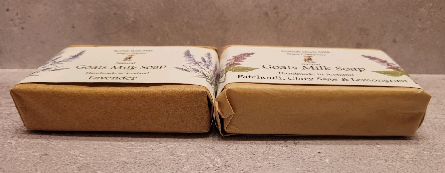 2 Goat Milk Soaps Moisturizing Handmade Bars from Scotland 3.35 oz Lavender