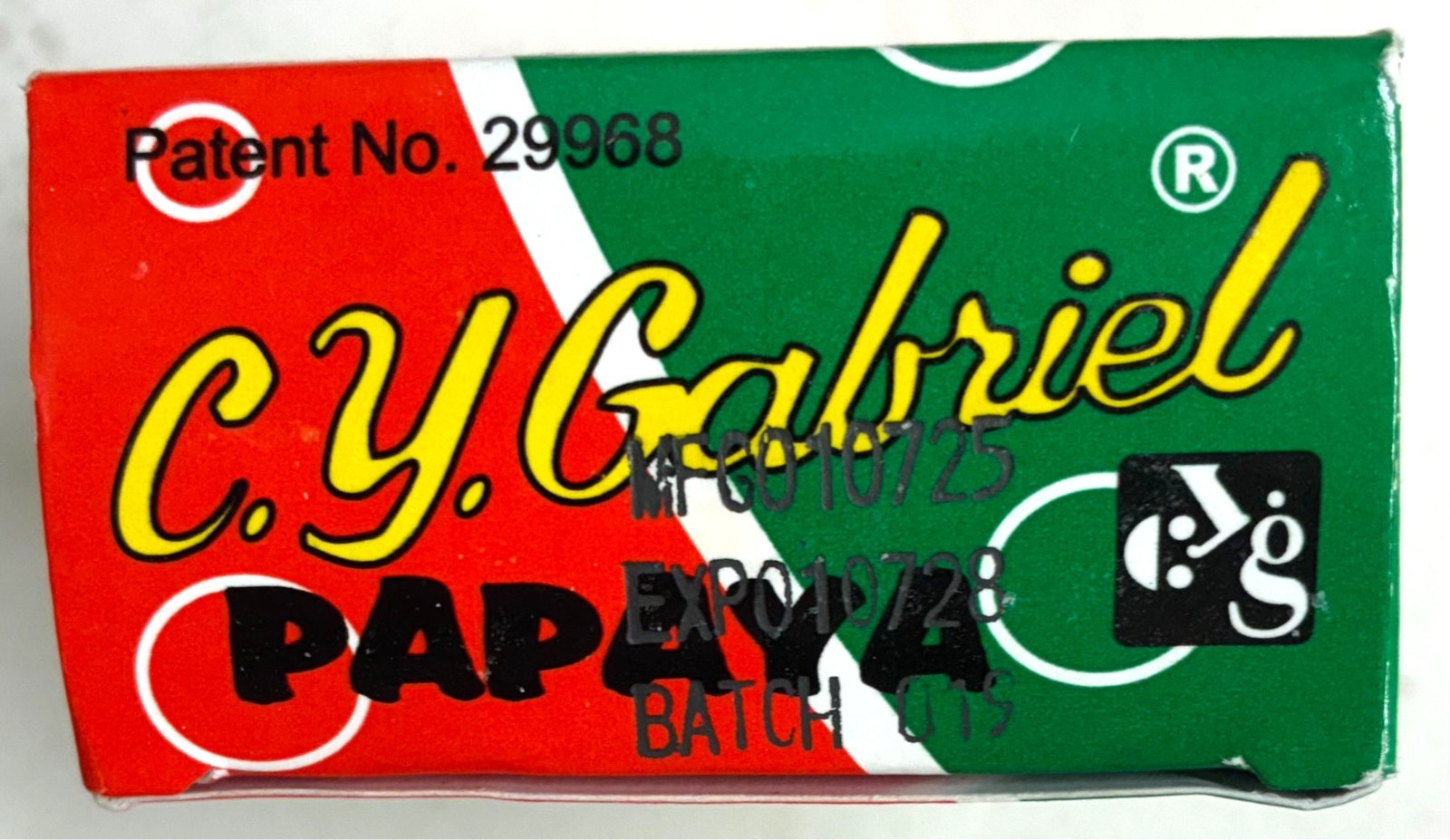 C.Y. Gabriel Papaya with Extract Genuine Whitening Beauty Soap 135g Lot 2 New