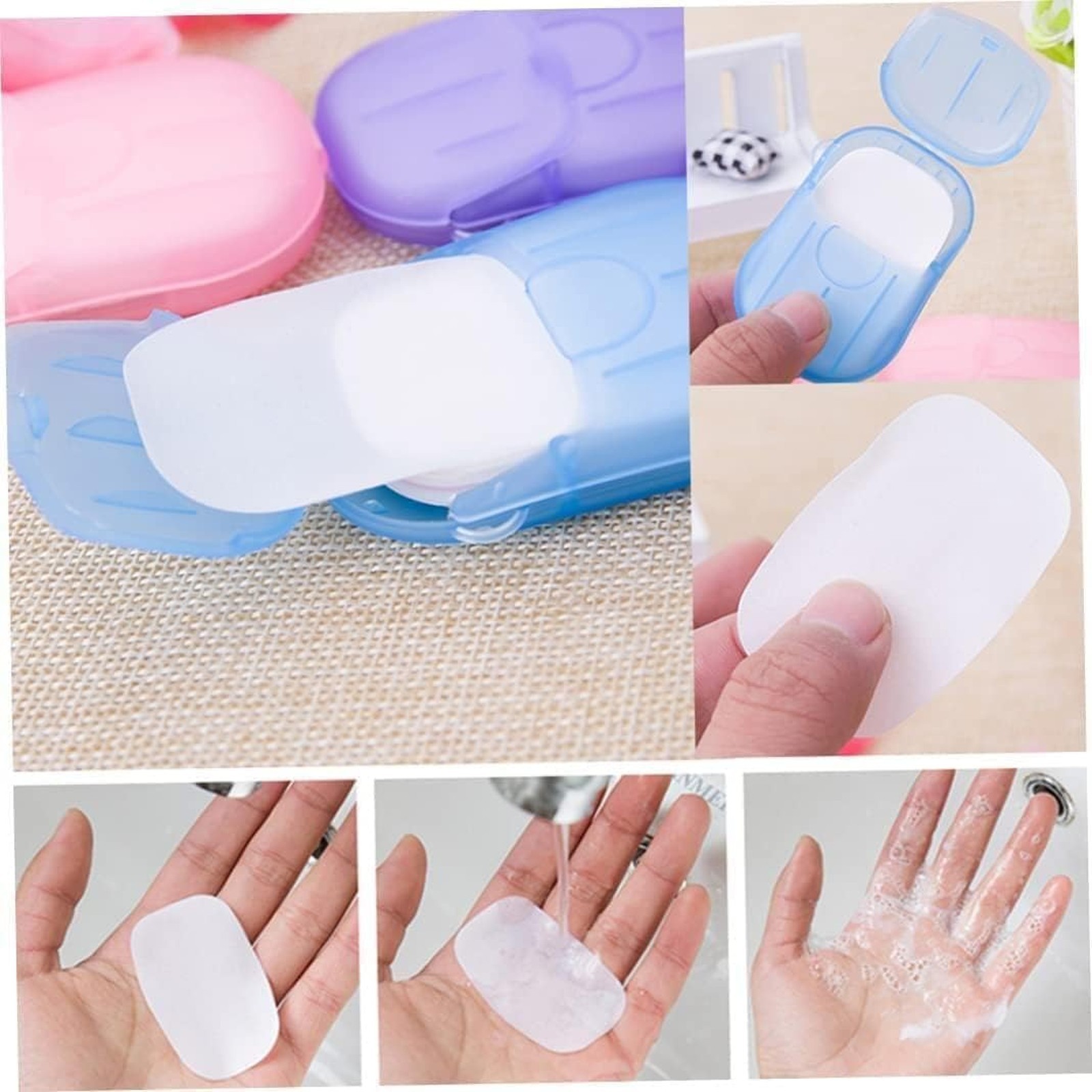 Colorful Disposable Soap Sheets Paper, 5 Boxes, Hand Cleaner Fragrance, Mini