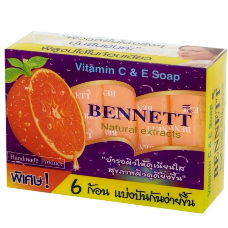 1 x BENNETT Soap Bar 25 g x 6 pcs Natural Extracts Vitamin C&E Handmade Product
