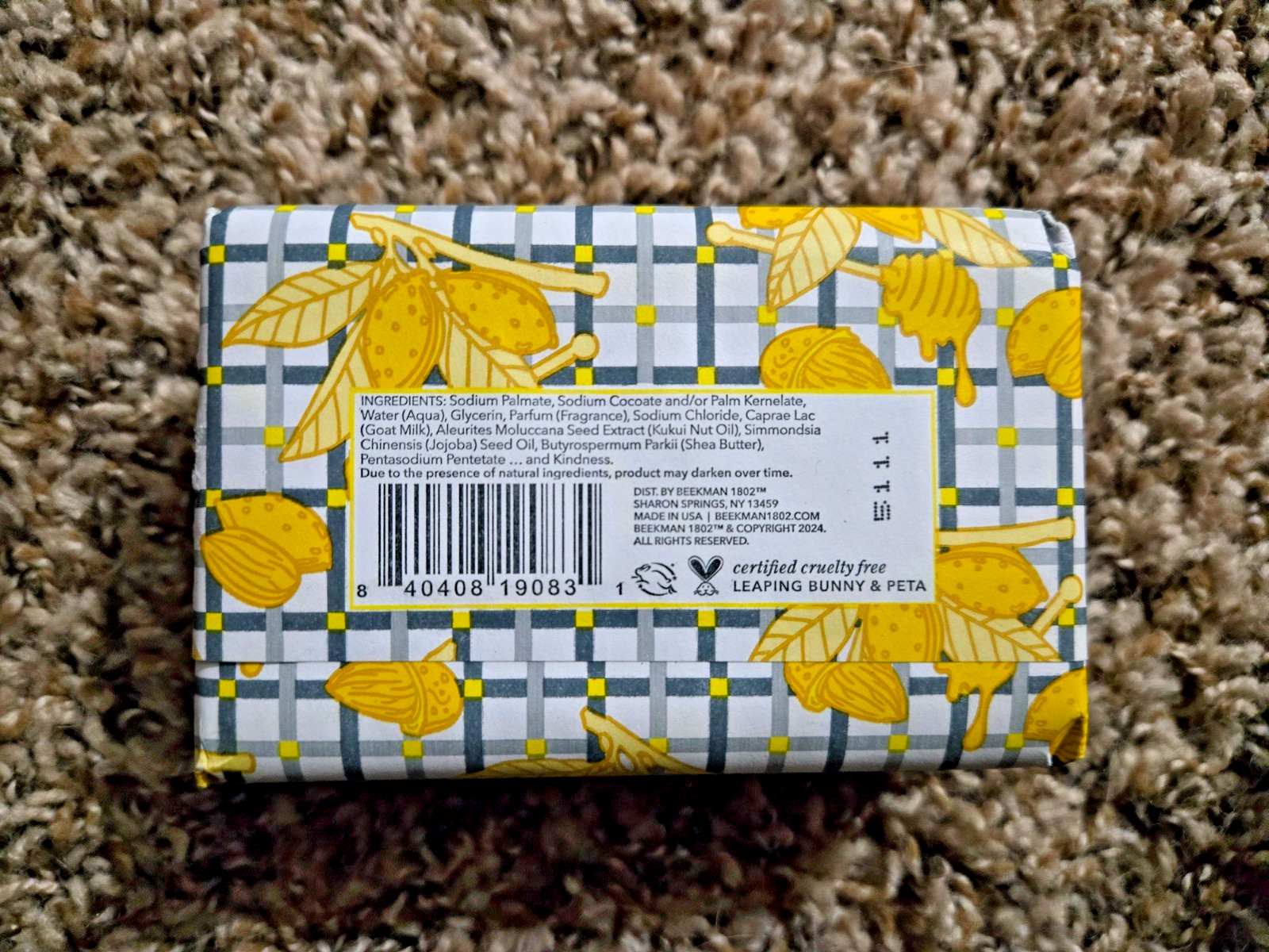 Beekman 1802 Almond Honey Cookie Goat Milk Soap Bar 9 oz Cruelty‑Free