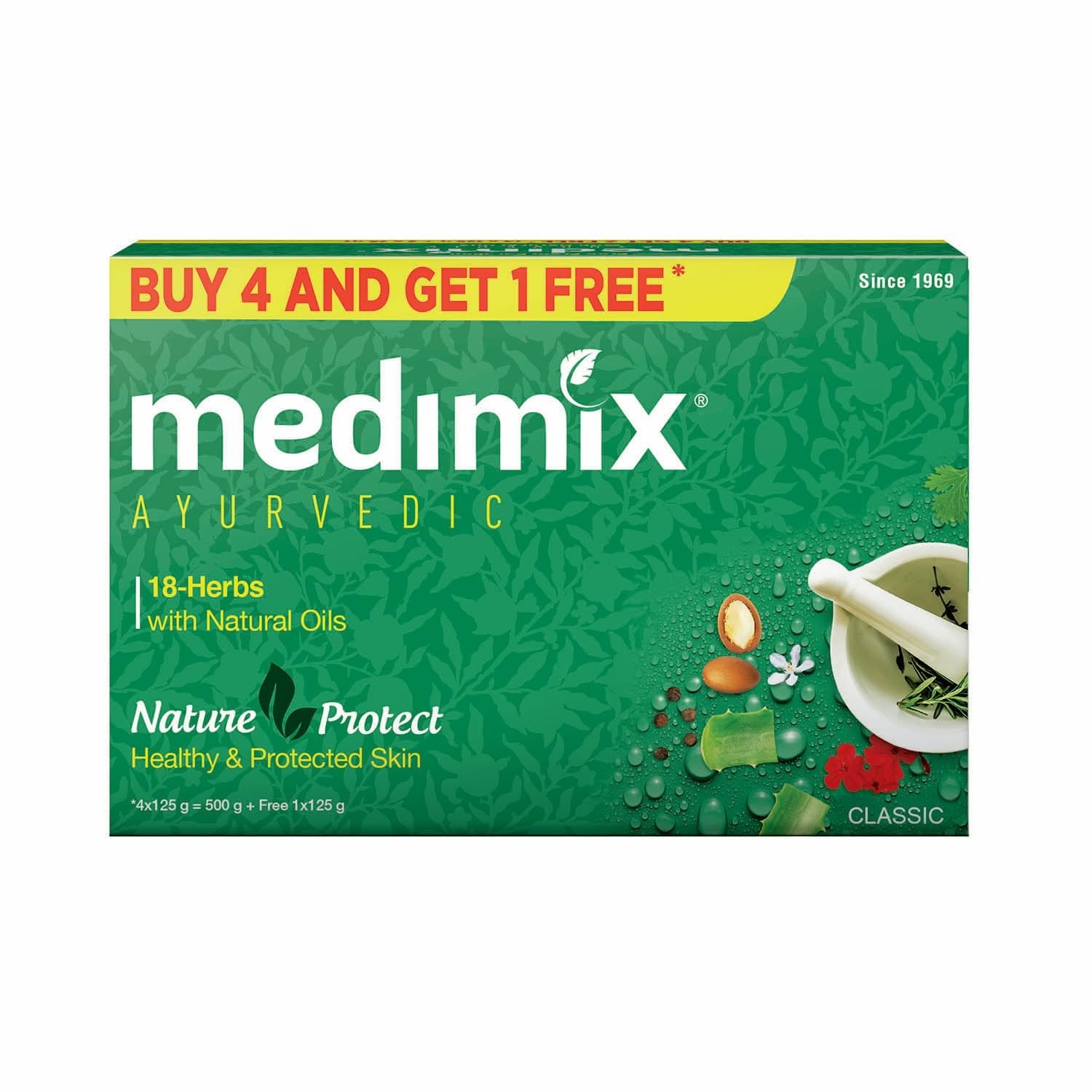 🔥Medimix Classic Herbal Bath Soap 5 x 125g | Ayurvedic 18 Herbs | 625g Pack🔥