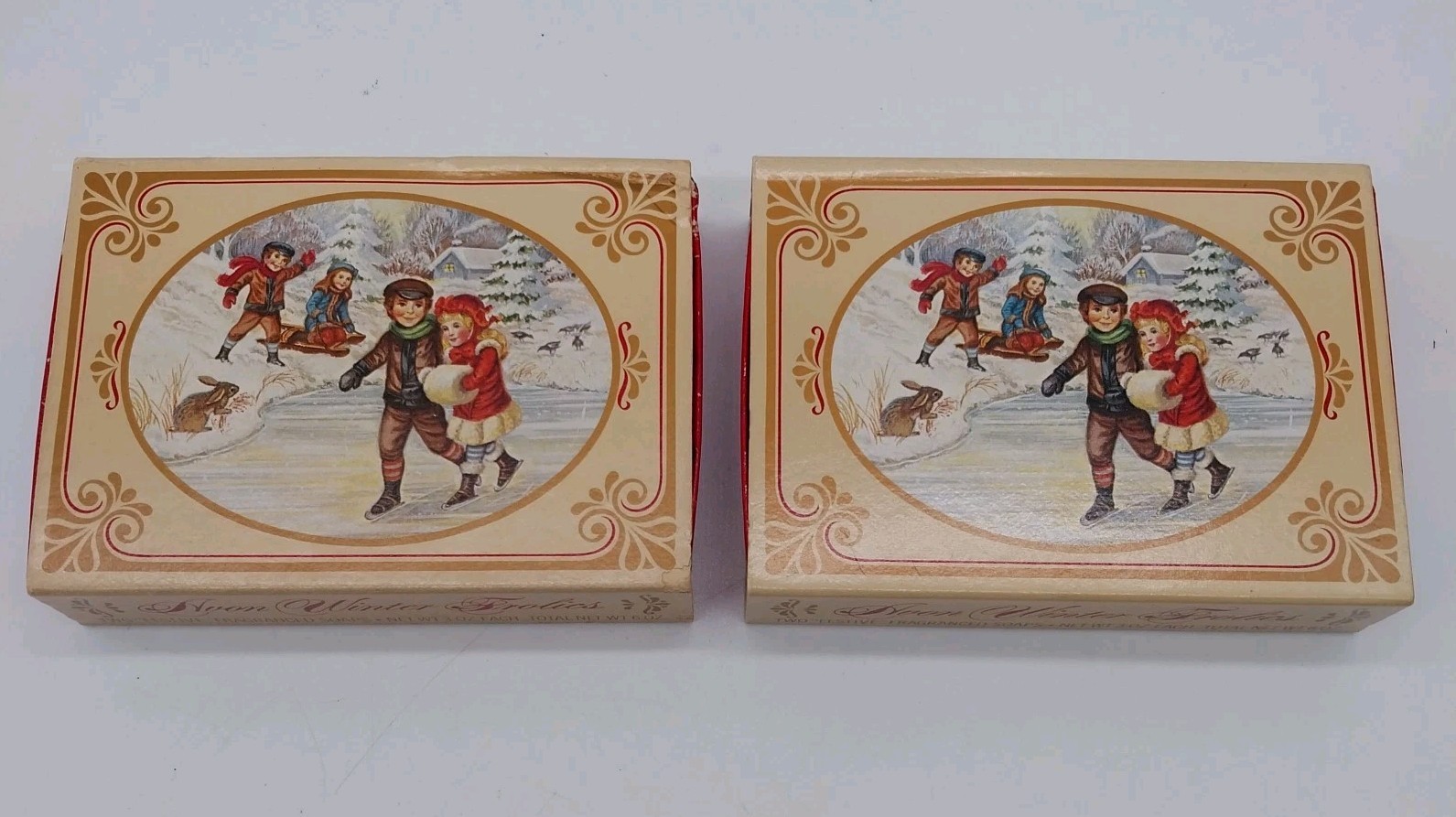 Lot Of 2 Packs AVON 3 Oz Winter Frolics Decorative Fragranced Bars Of Soap Vtg
