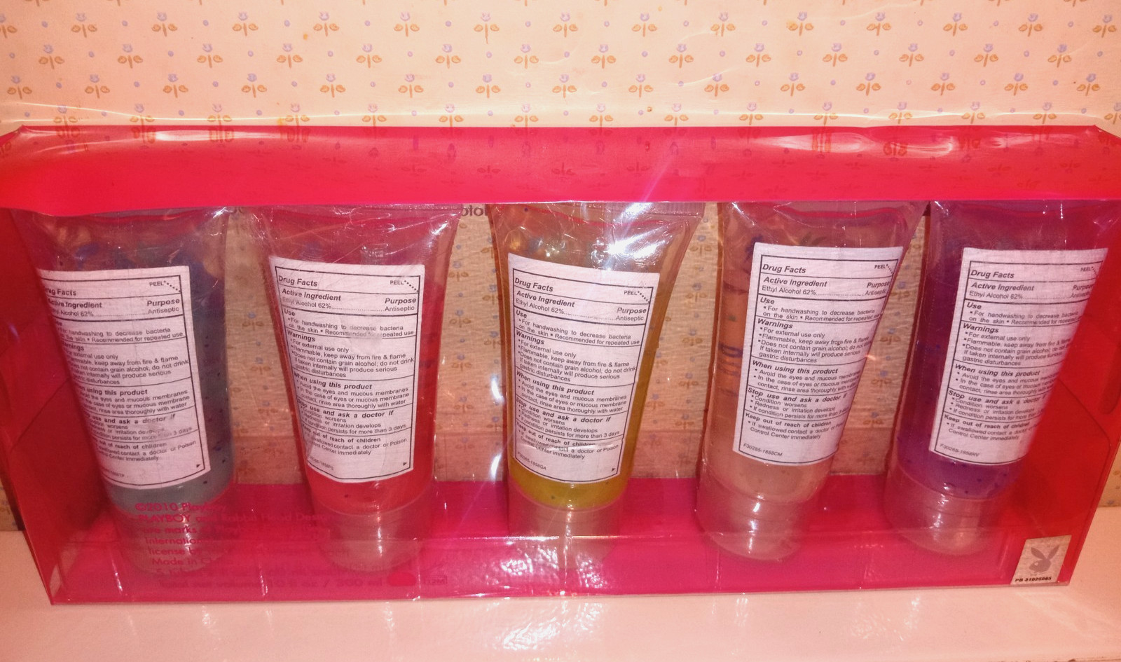 PLAYBOY~ANTIBACTERIAL HAND CLEANSERS~5 PC SET~2 FL.OZ. EACH~VINTAGE~NEW IN BOX