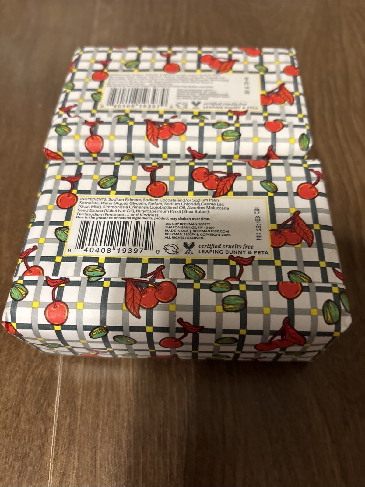Beekman 1802 Goat Milk Bar Soap Pistachio Dark Cherry Jumbo 9 oz NEW, 2 Bars
