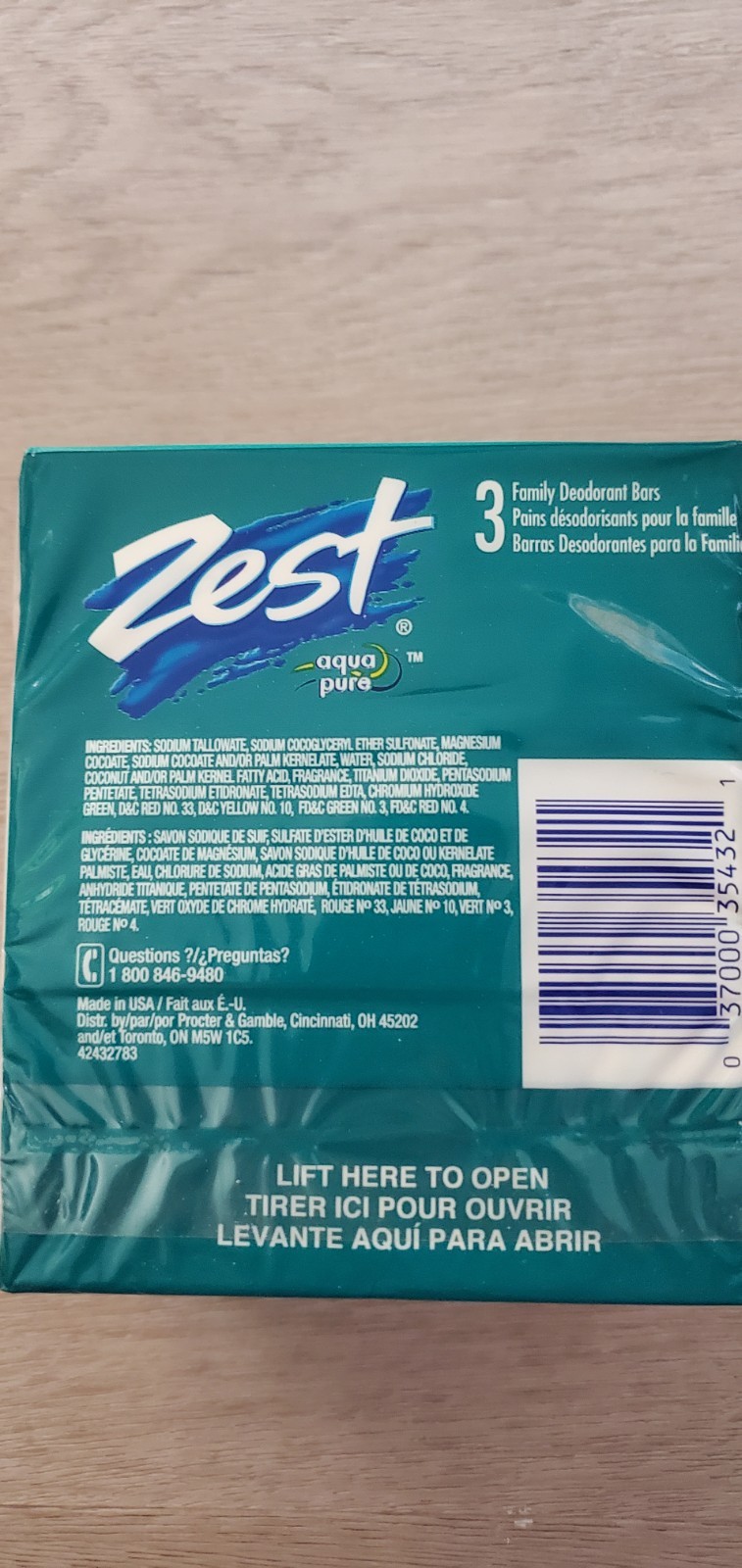 Zest Deodorant Bar Soap, Hydrating Moisture for All Skin Types, Aqua, 22 Bars