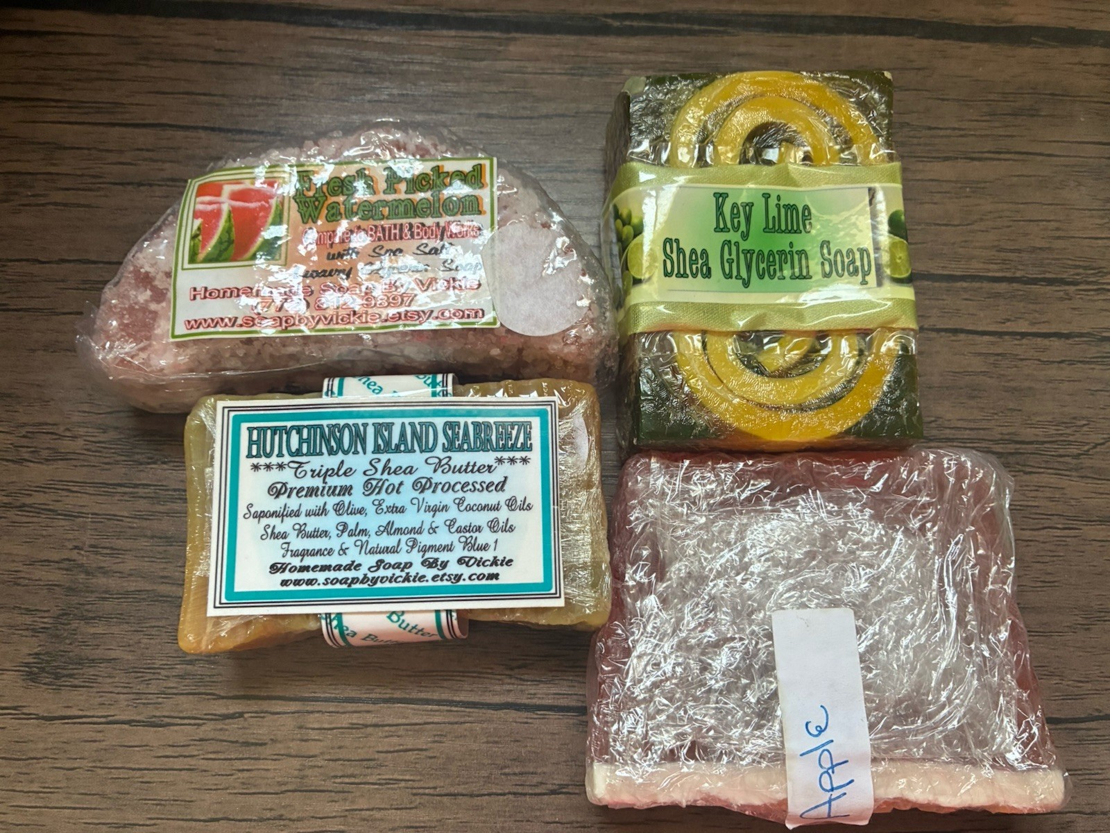 Handmade Soap Lot Watermelon Key Lime Shea Butter Apple
