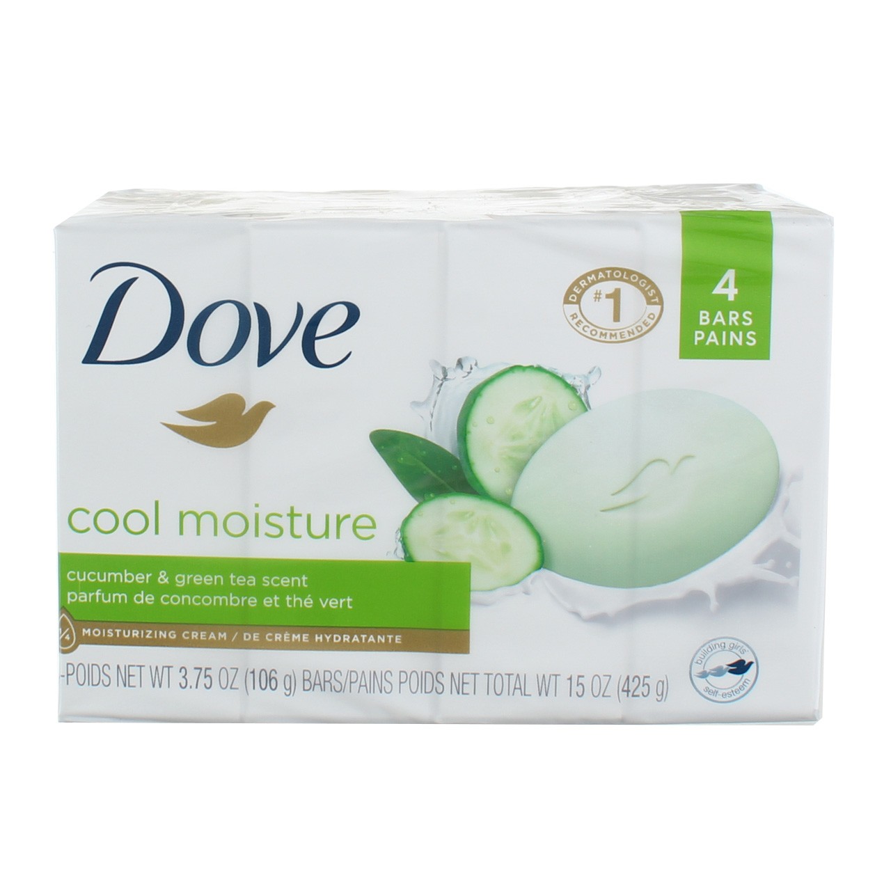 3 Pack Dove Cool Moisture Moisturizer Cream Bars, Cucumber and Green Tea, 3.7…
