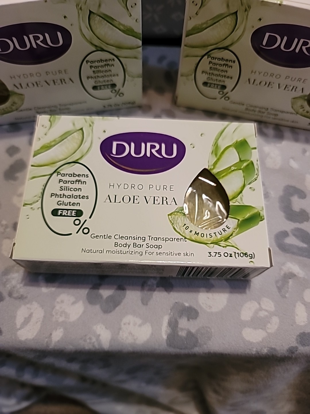 3x DURU ALOE VERA Hydropure Gentle Cleansing Body Bar Soap 3.75oz Ea.