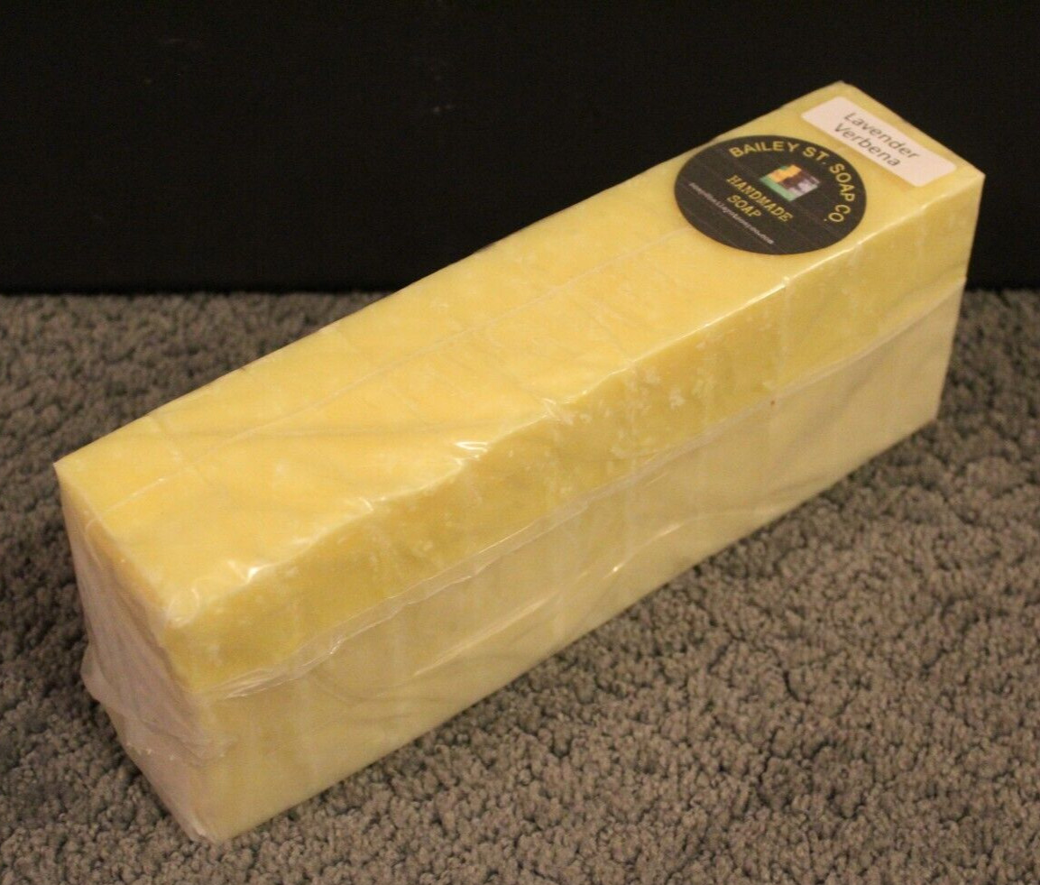 Lavender Verbena Cold Processed handmade soap loaf, 9 precut bars- FREE Shipping