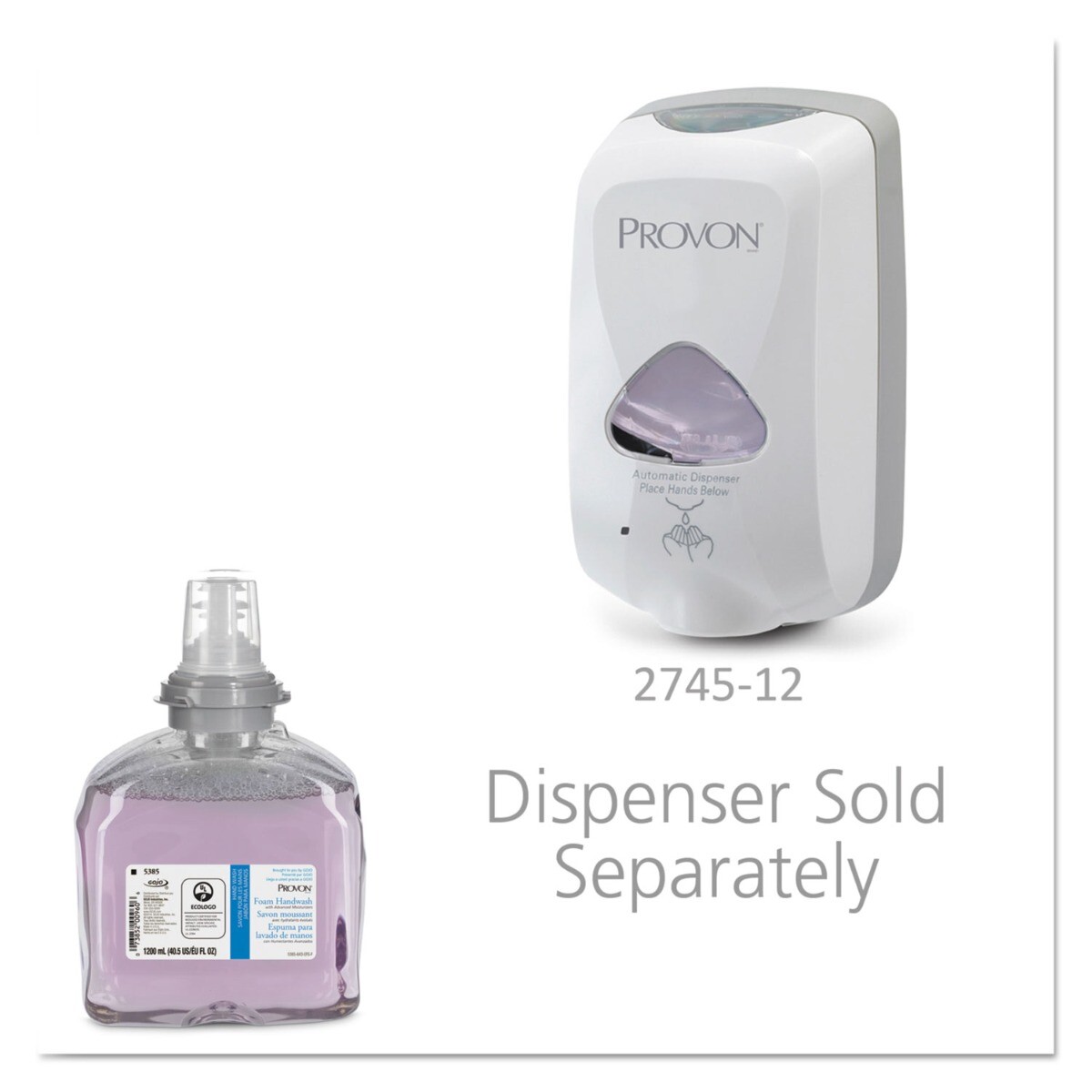 Provon TFX Liquid Foam Hand Sanitizer Clear/Light Pink 1200 ml Refill | 2/Case