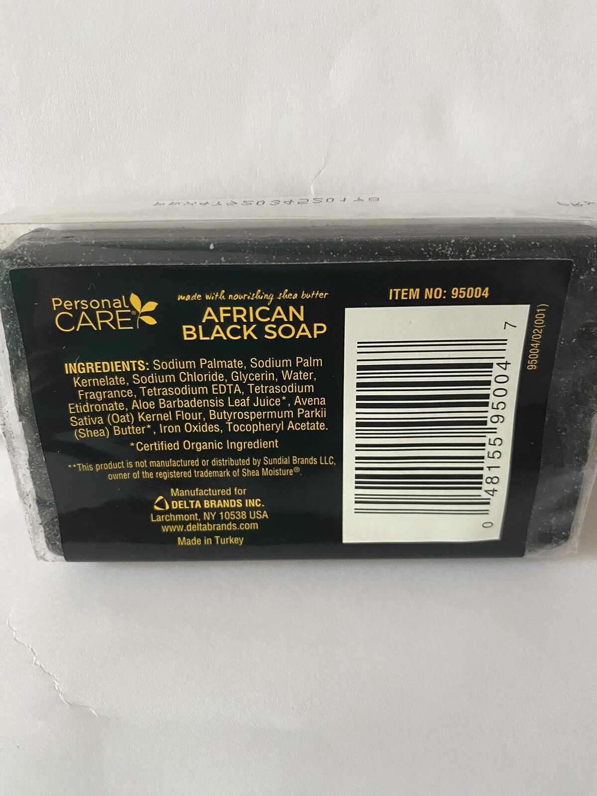 3 NEW Bars of Personal Care African Black Soap, Shea Butter 4 oz. Delta Brand