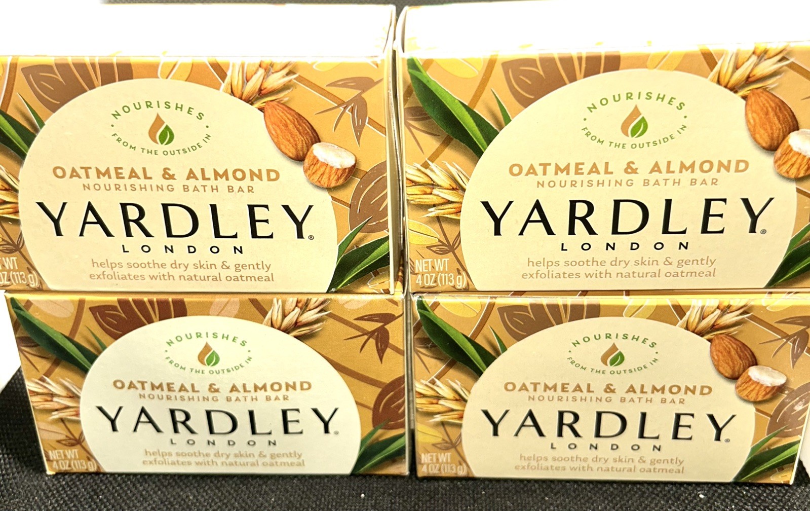 Yardley London Soap Bath Bar Oatmeal & Almond 4 Oz 113g Pack of 4