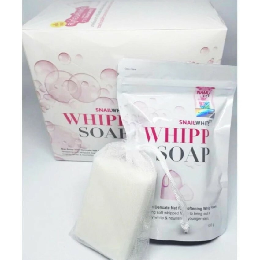 100gx3 Snail White Whipp Soap Delicate Net Softening Bar Foam Face Shower Cream