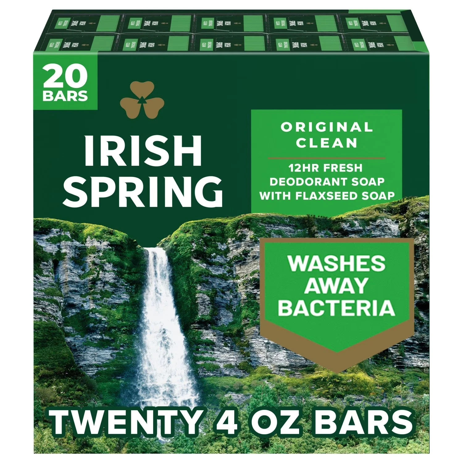 Irish Spring Original Clean Bar Soap for Men, 4 Ounce (Pack of 20)