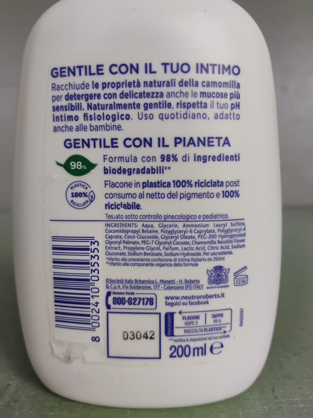 Neutro Roberts Intimate Soap 200ml 6.7oz Exp 08/2028