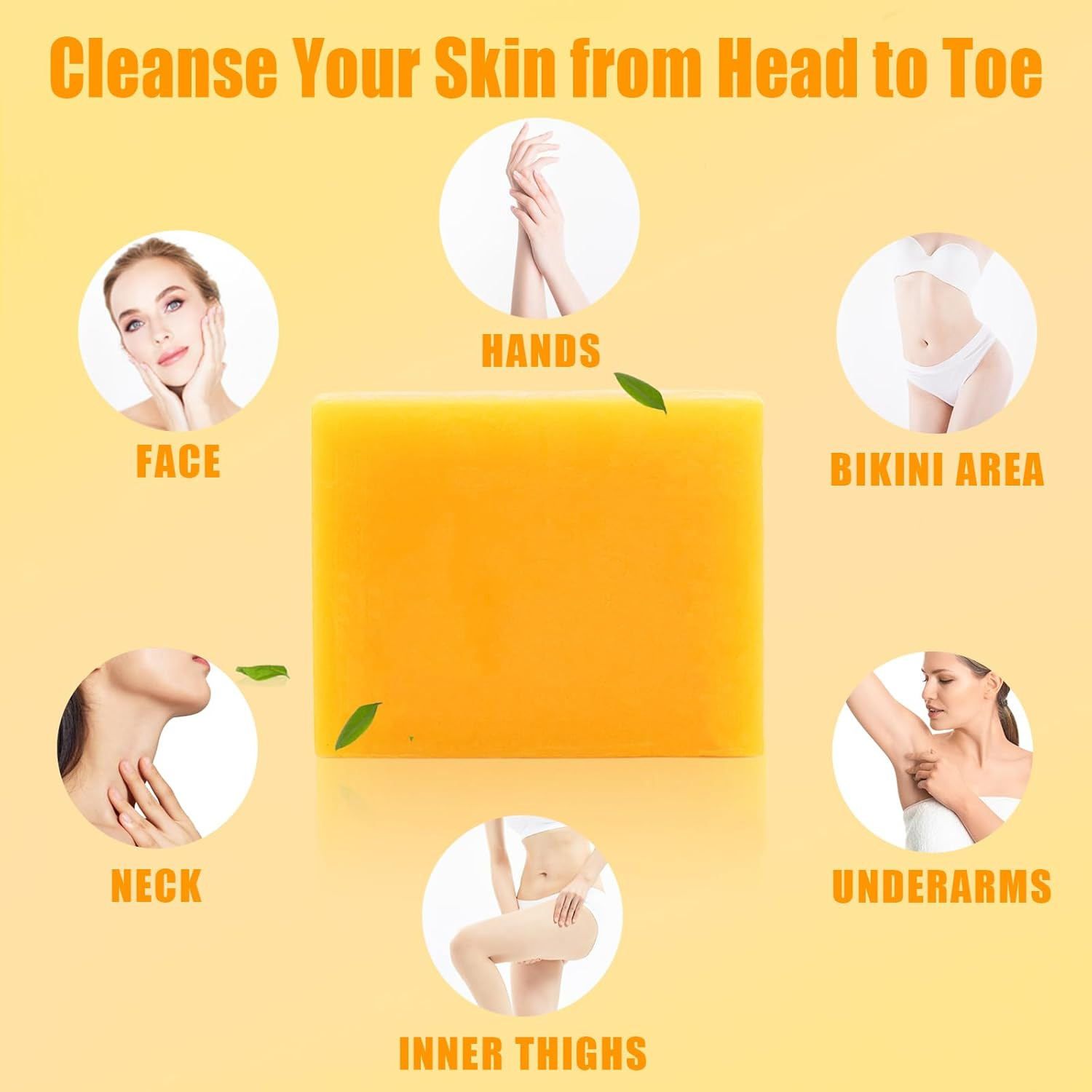 3 Pack Turmeric Soap Bar for Face & Body Cleanser, Organic Turmeric Soap, Smooth