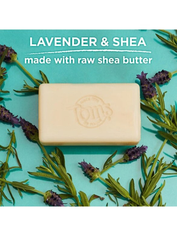 Tom’s of Maine Natural Beauty Bar Soap, Lavender & Raw Shea Butter 5oz [2 PACK]