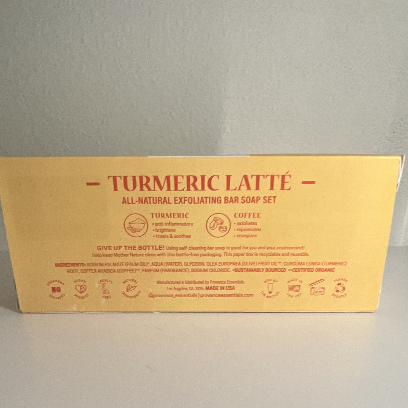 Provence Essentials Turmeric Latté Exfoliating Soap 3-Bar Pack 15 oz Vegan