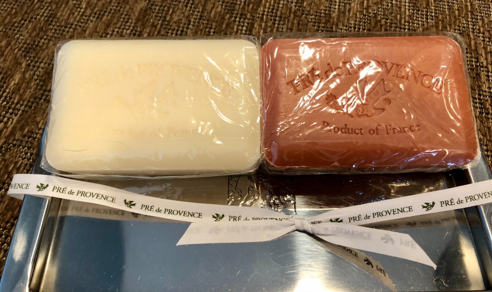 Pre de Provence Pomegranate and Milk Soap Bar 250g 8.8oz ea & Tray Lot 2 NEW NWT