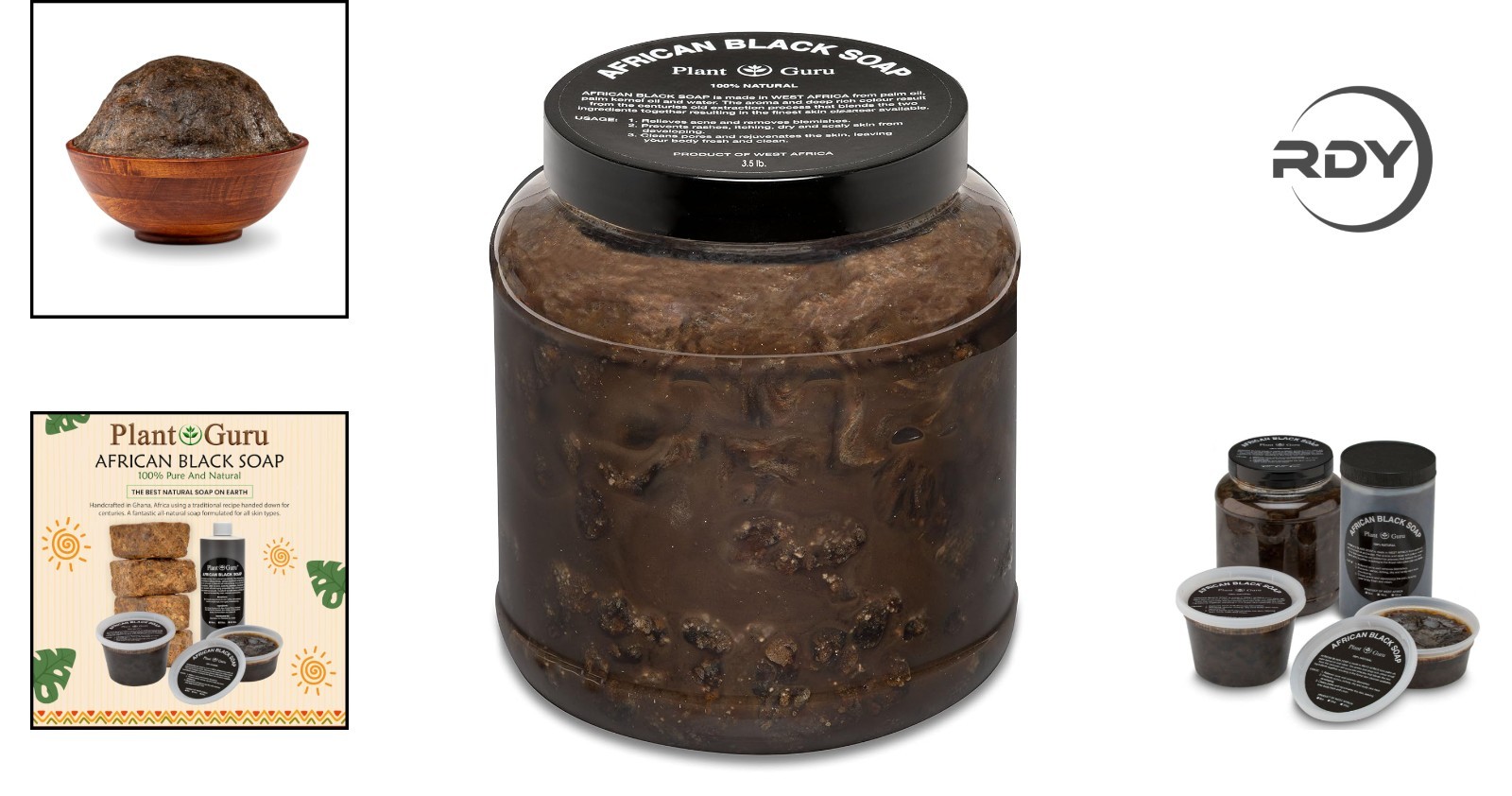 Large 3.5 lb African Black Soap – Unscented Natural Treatment for Skin & Hair