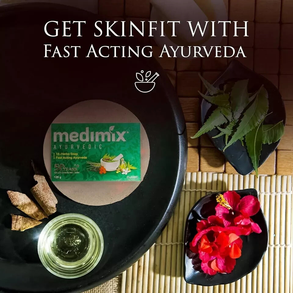 Medimix Ayurvedic Herbal Classic 18 Herbs Soap 75 gms Each pack of 6 FREE SHIP